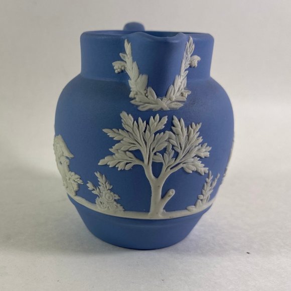 Wedgwood Jasperware Pottery Miniature Pitcher 2.5 inch blue - Picture 2 of 7